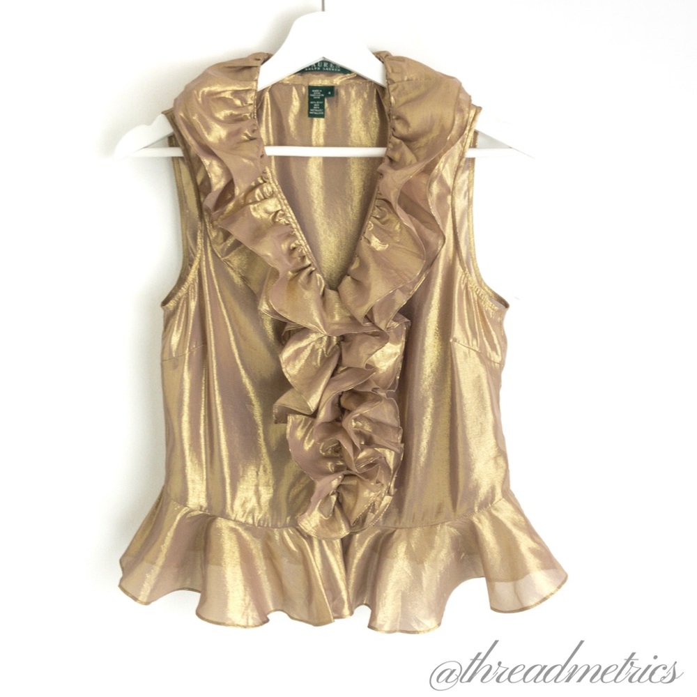 LAUREN Ralph LAUREN ❥ Gold Party Blouse